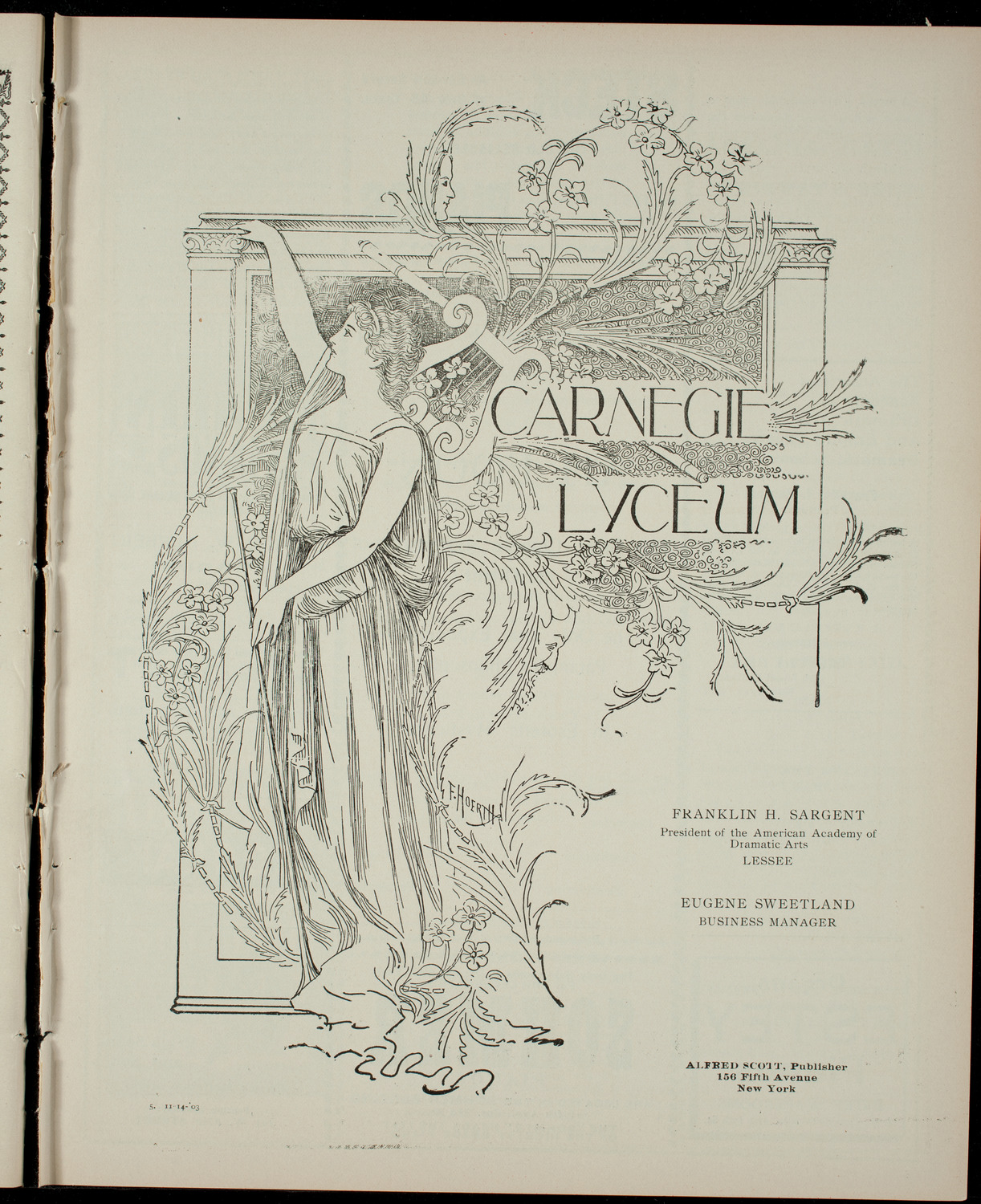 Ah Foon, November 14, 1903, program page 1