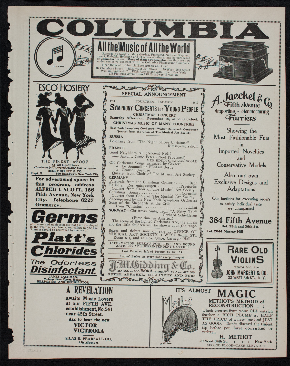 Ernestine Schumann-Heink, Mezzo-Soprano, November 28, 1911, program page 9