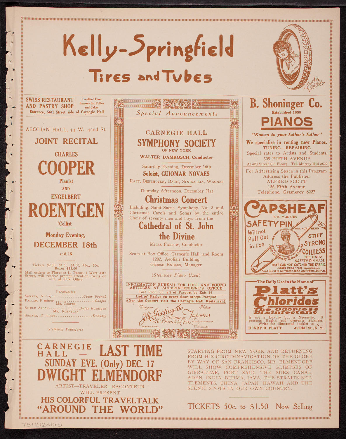 Bogumil Sykora, Cello, December 12, 1916, program page 9