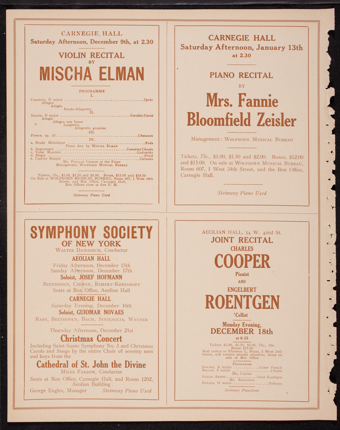 New York Philharmonic, December 7, 1916, program page 8