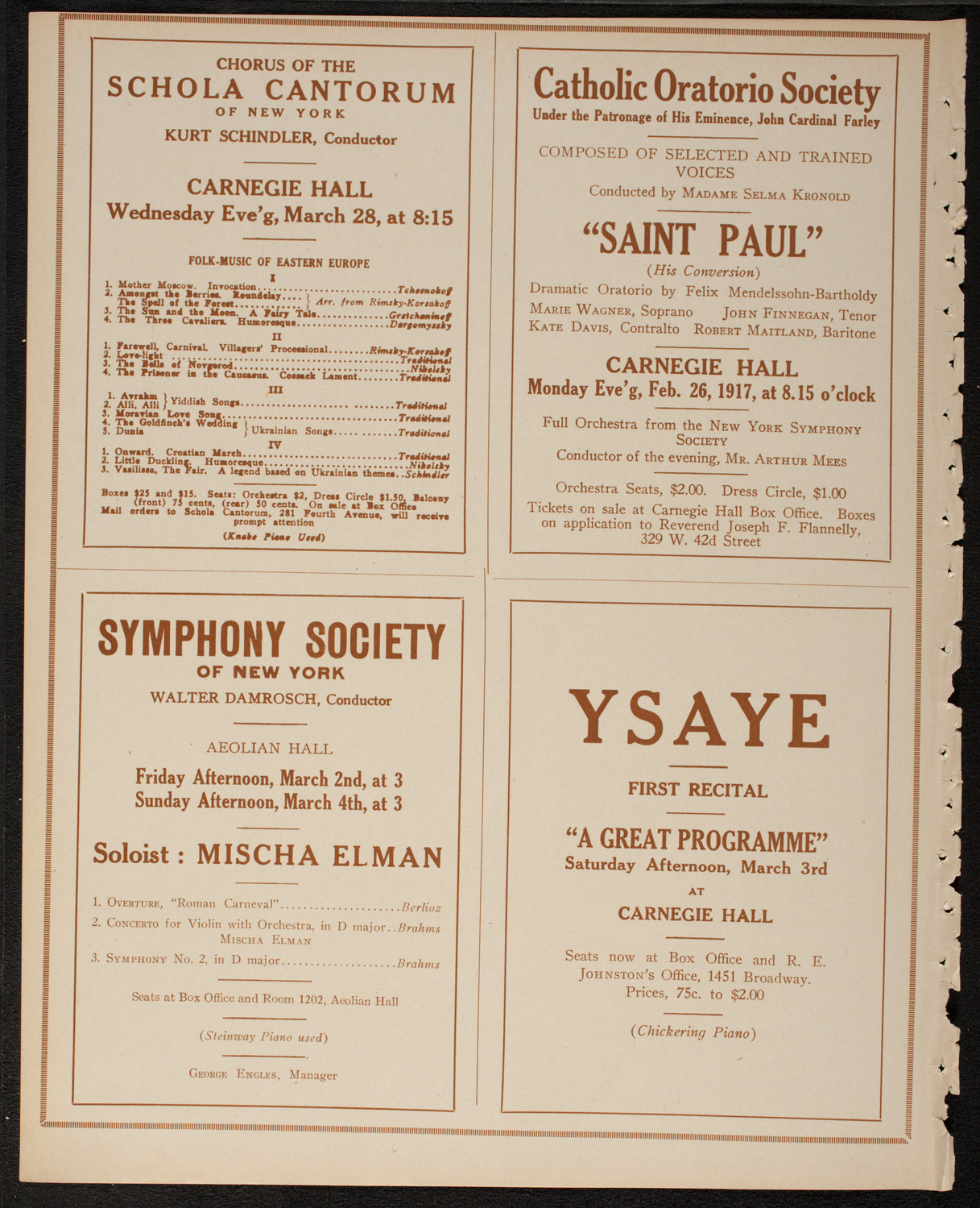 New York Symphony Orchestra, February 22, 1917, program page 8