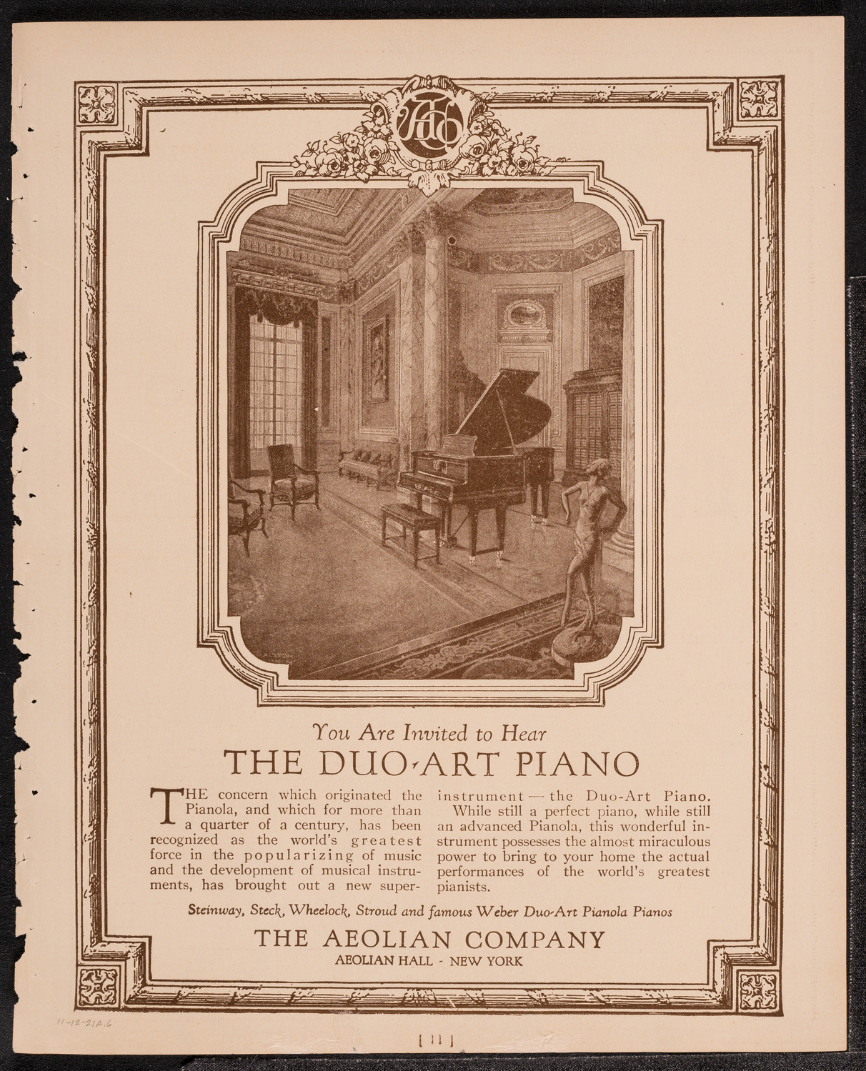 Paul Kochanski, Violin, November 12, 1921, program page 11