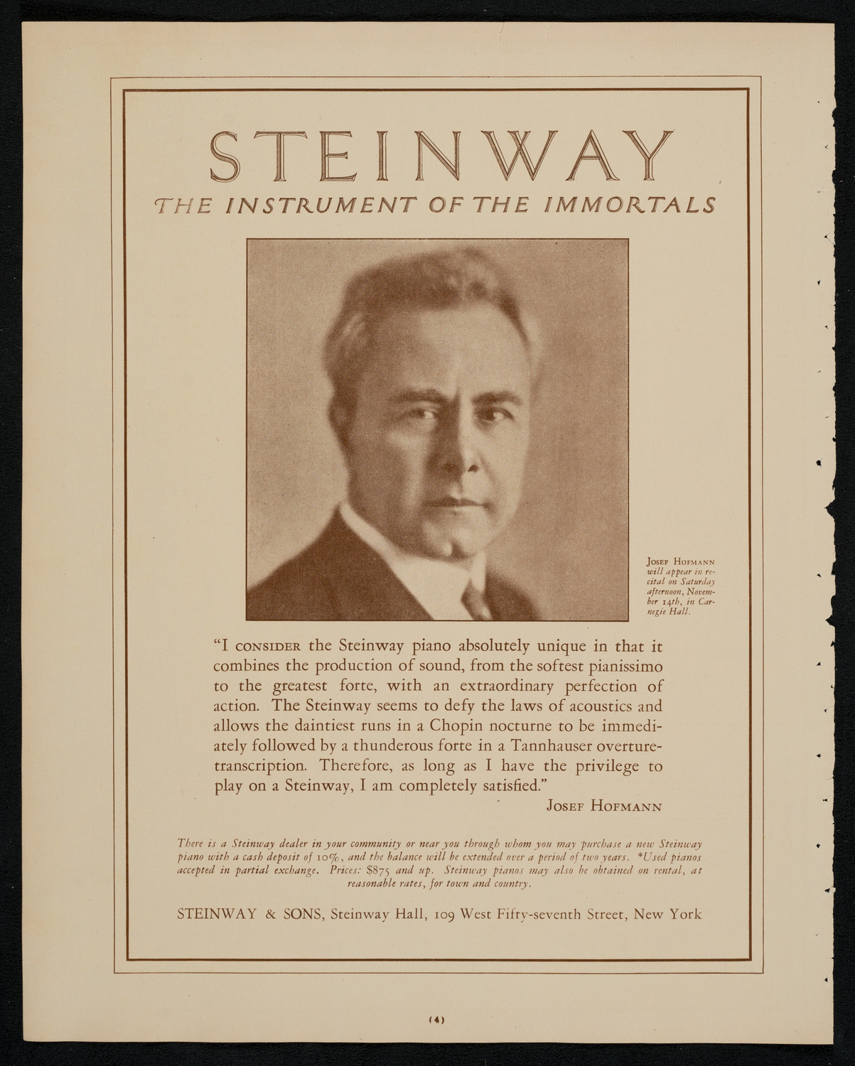 State Symphony Orchestra of New York, November 10, 1925, program page 4