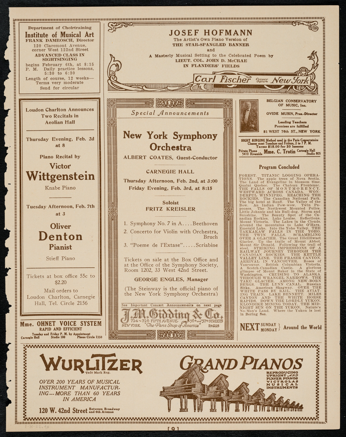 Burton Holmes Travelogue: Going Abroad at Home, January 30, 1922, program page 9