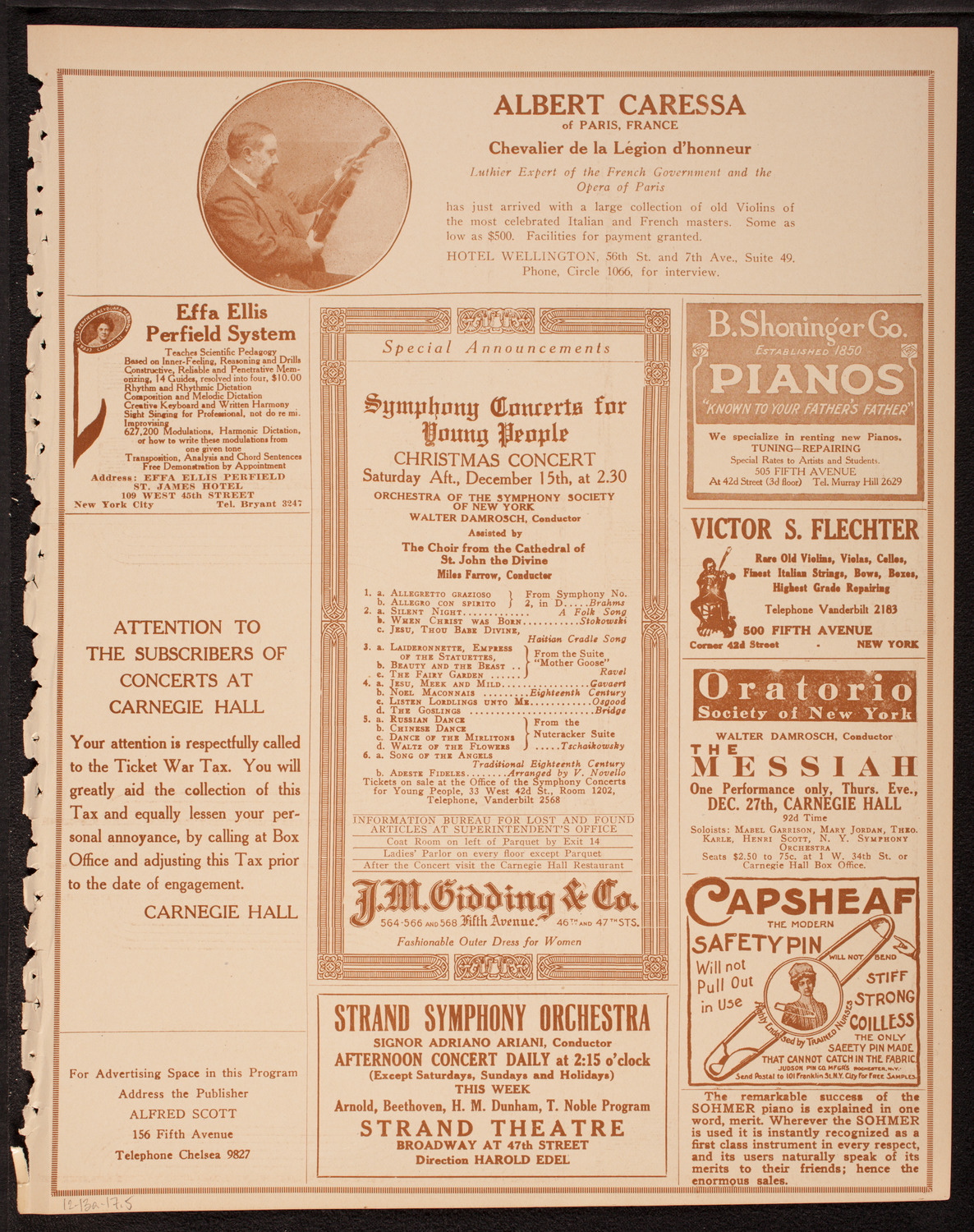 New York Symphony Orchestra, December 13, 1917, program page 9