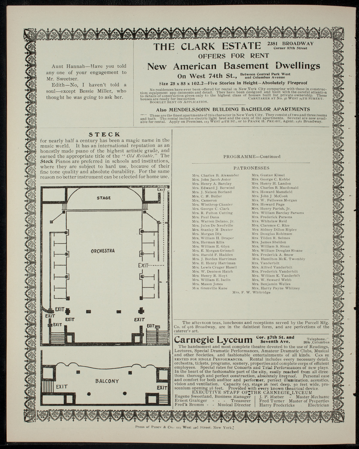 Fifth Annual Entertainment of the Junior League, March 2, 1905, program page 4