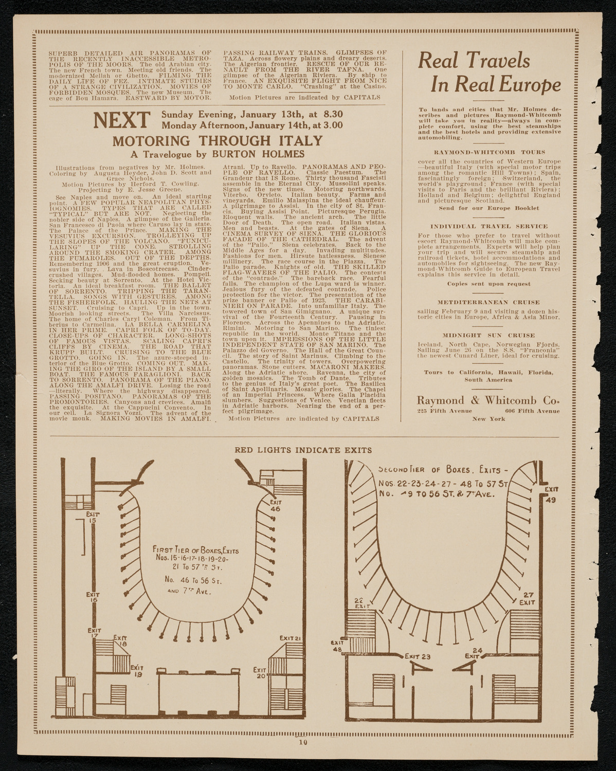 Burton Holmes Travelogue: Mediterranean Sky-Cruisings, January 7, 1924, program page 10