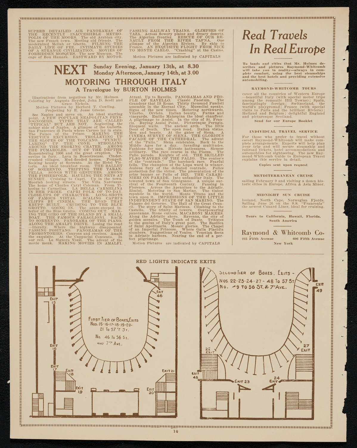 Burton Holmes Travelogue: Mediterranean Sky-Cruisings, January 7, 1924, program page 10