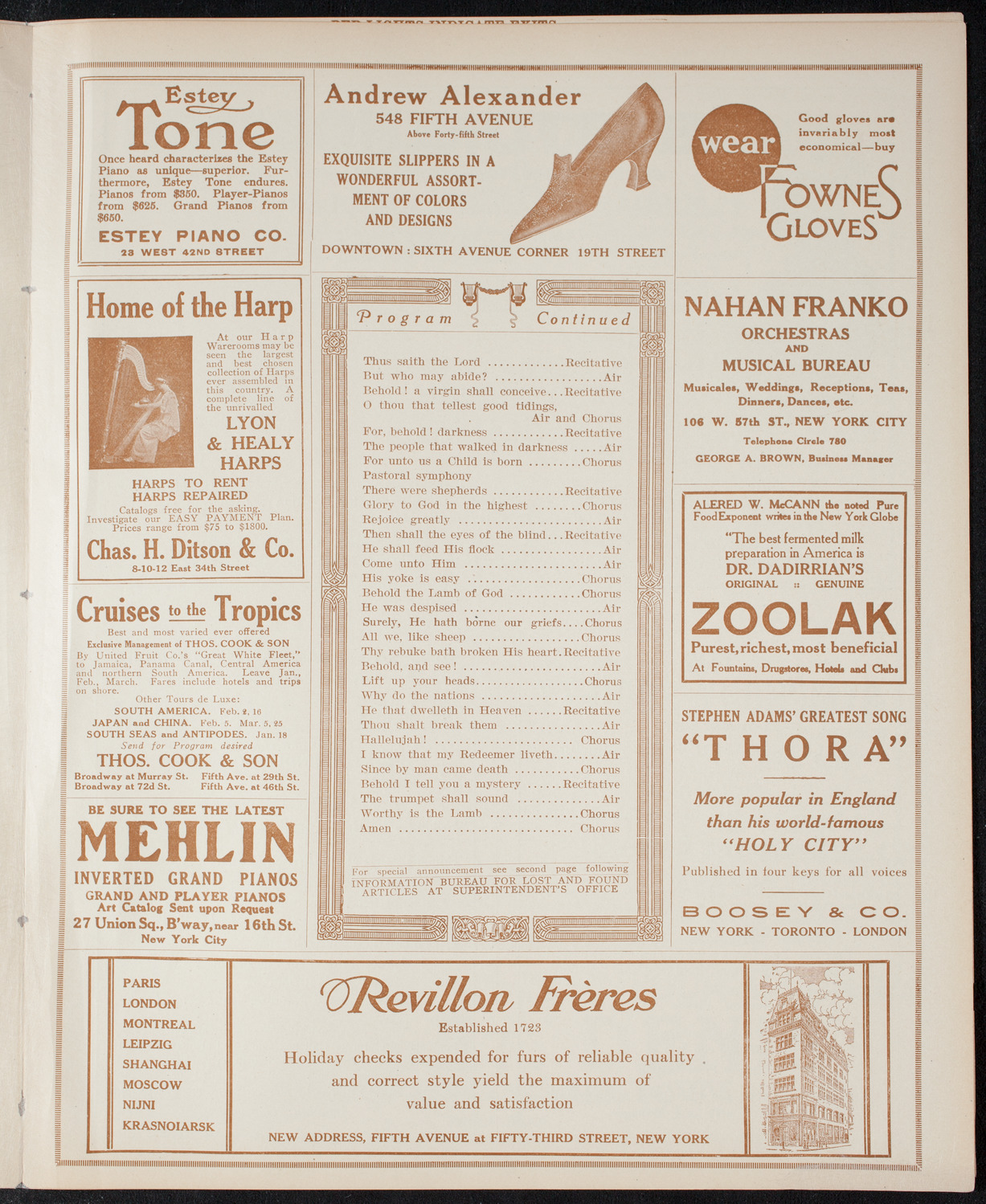 Oratorio Society of New York, December 28, 1915, program page 7