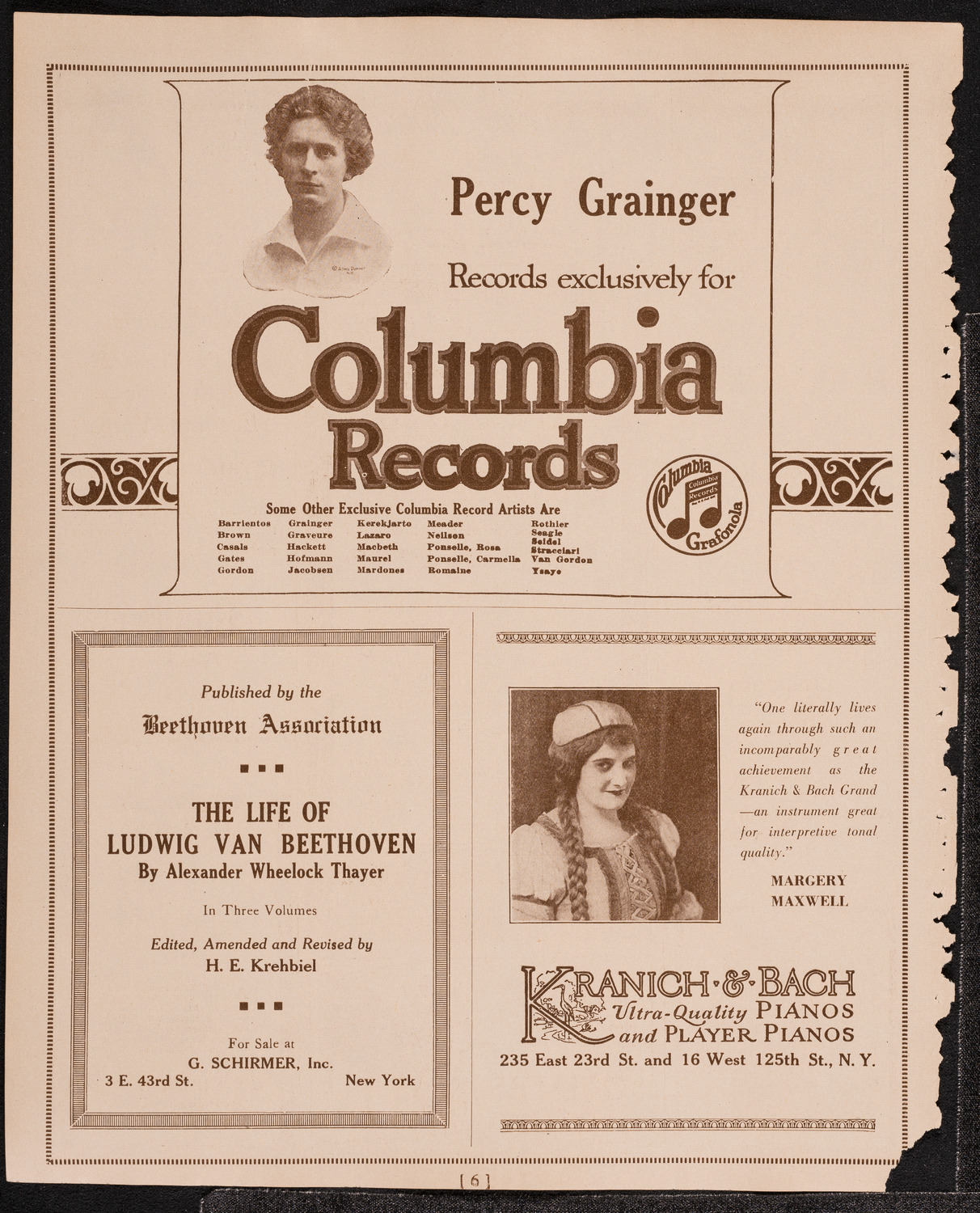 Benefit: Martin-Smith Music School, December 29, 1921, program page 6