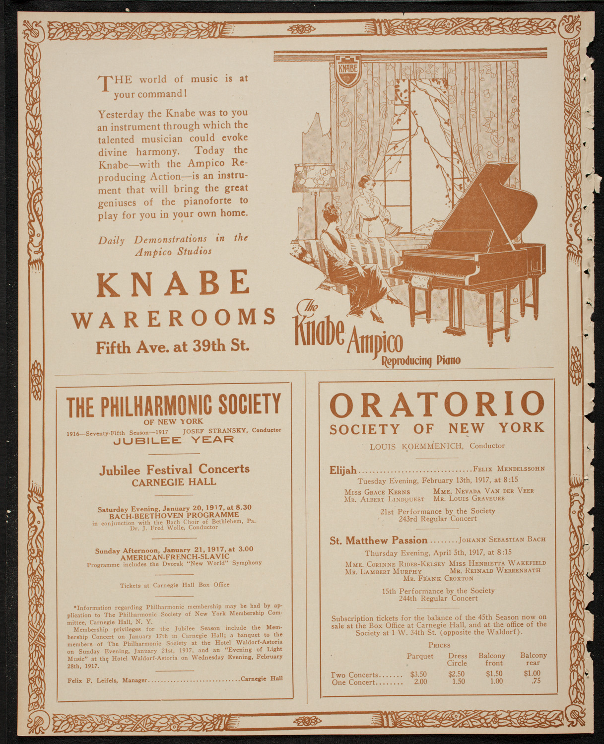 Lecture by Count Ilya Tolstoy, January 19, 1917, program page 12
