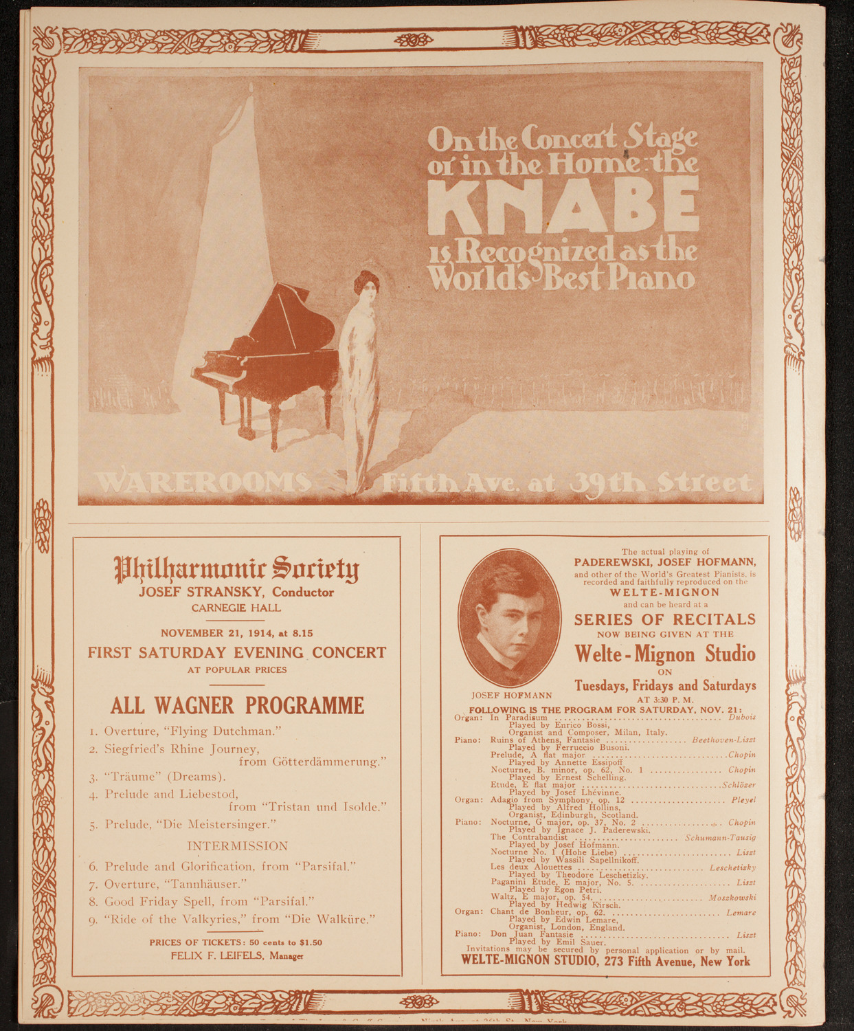 New York Philharmonic, November 19, 1914, program page 12
