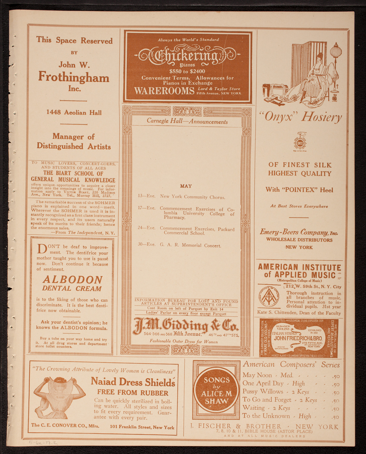 Meeting: Slavonic Press Association, May 6, 1917, program page 3