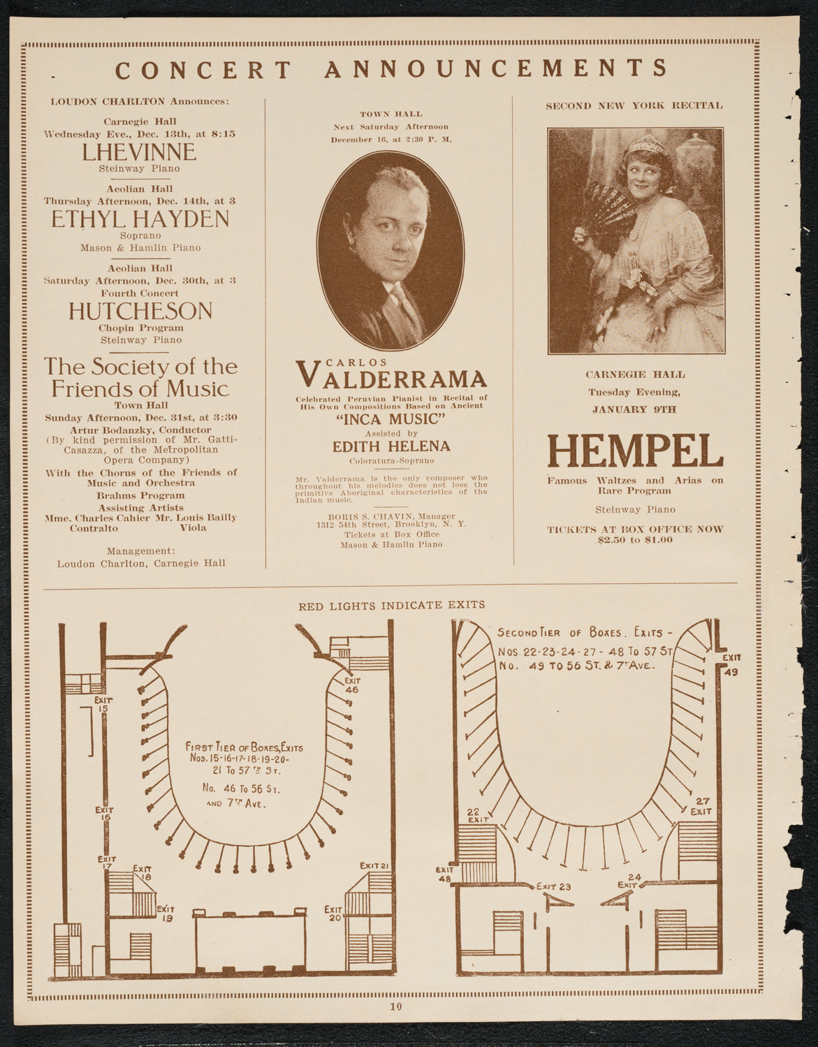 Frances Alda, Soprano, December 12, 1922, program page 10