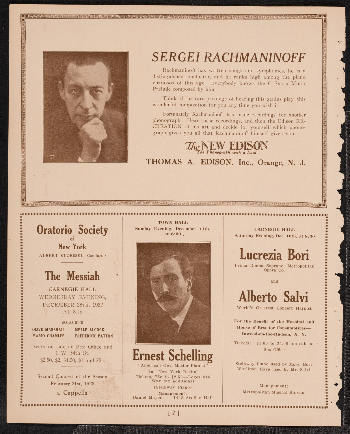 Cecelia Guider, Soprano, December 5, 1921, program page 2