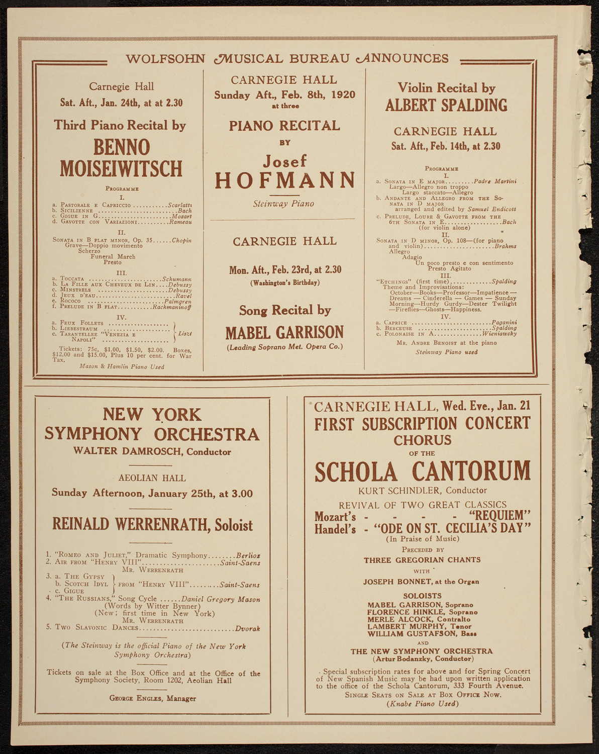 New York Banks Glee Club, January 17, 1920, program page 9