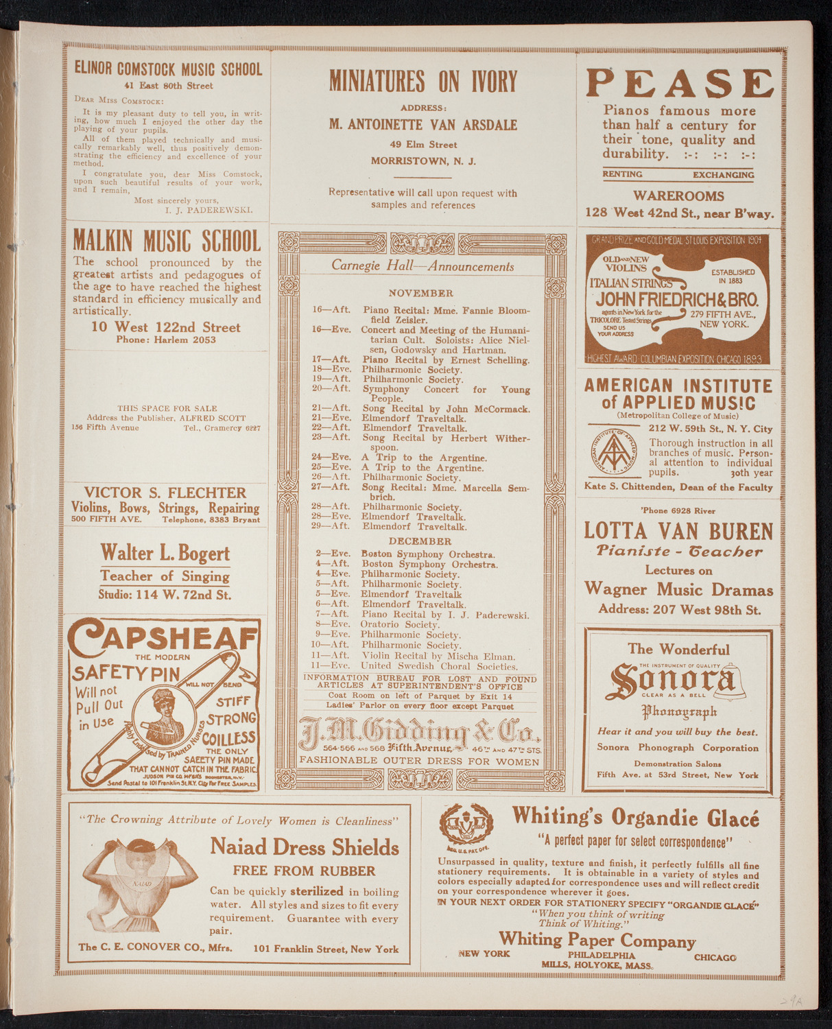 Elmendorf Lecture: Holland, November 15, 1915, program page 3