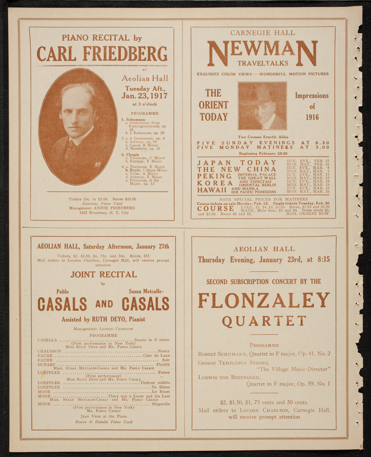 New York Philharmonic, January 20, 1917, program page 10