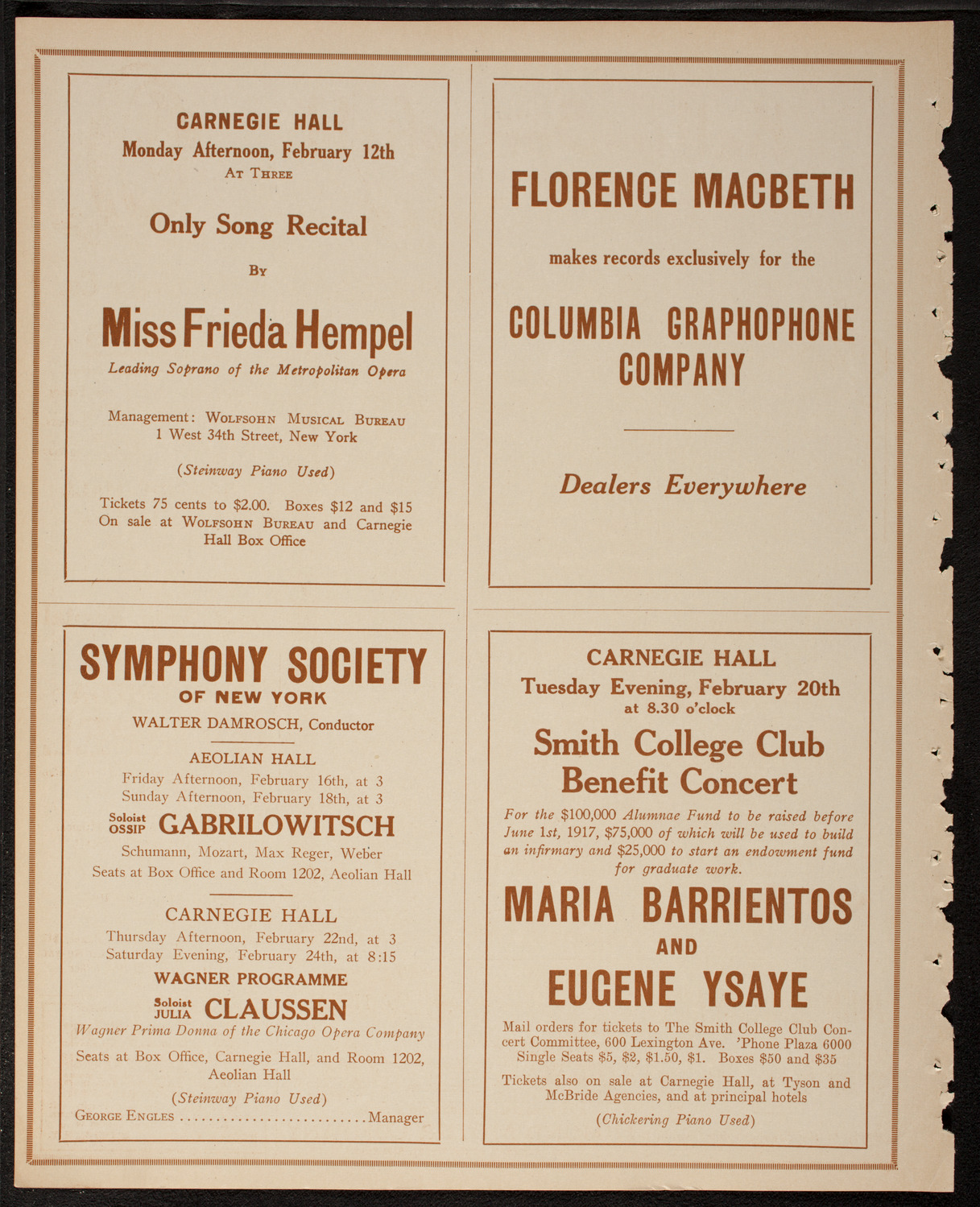 Home Symphony Concert: New York Philharmonic, February 6, 1917, program page 8