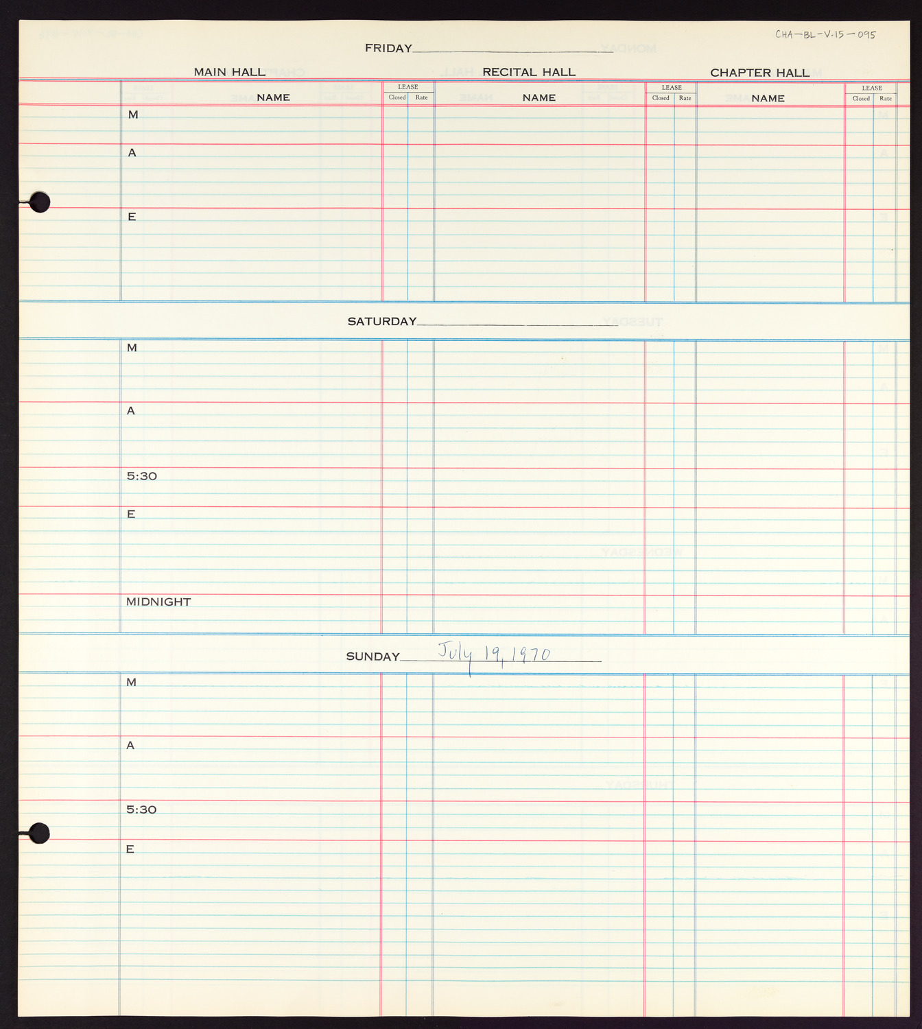 Carnegie Hall Booking Ledger, volume 15, page 95