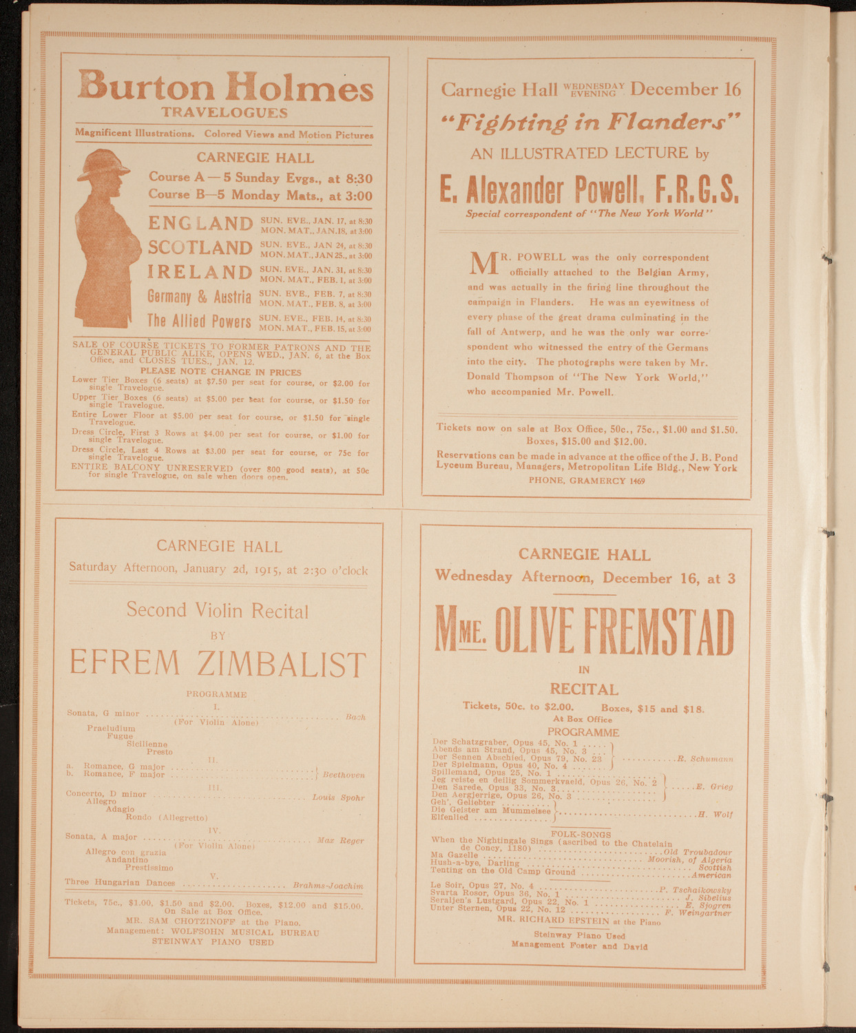 New York Banks' Glee Club, December 14, 1914, program page 10