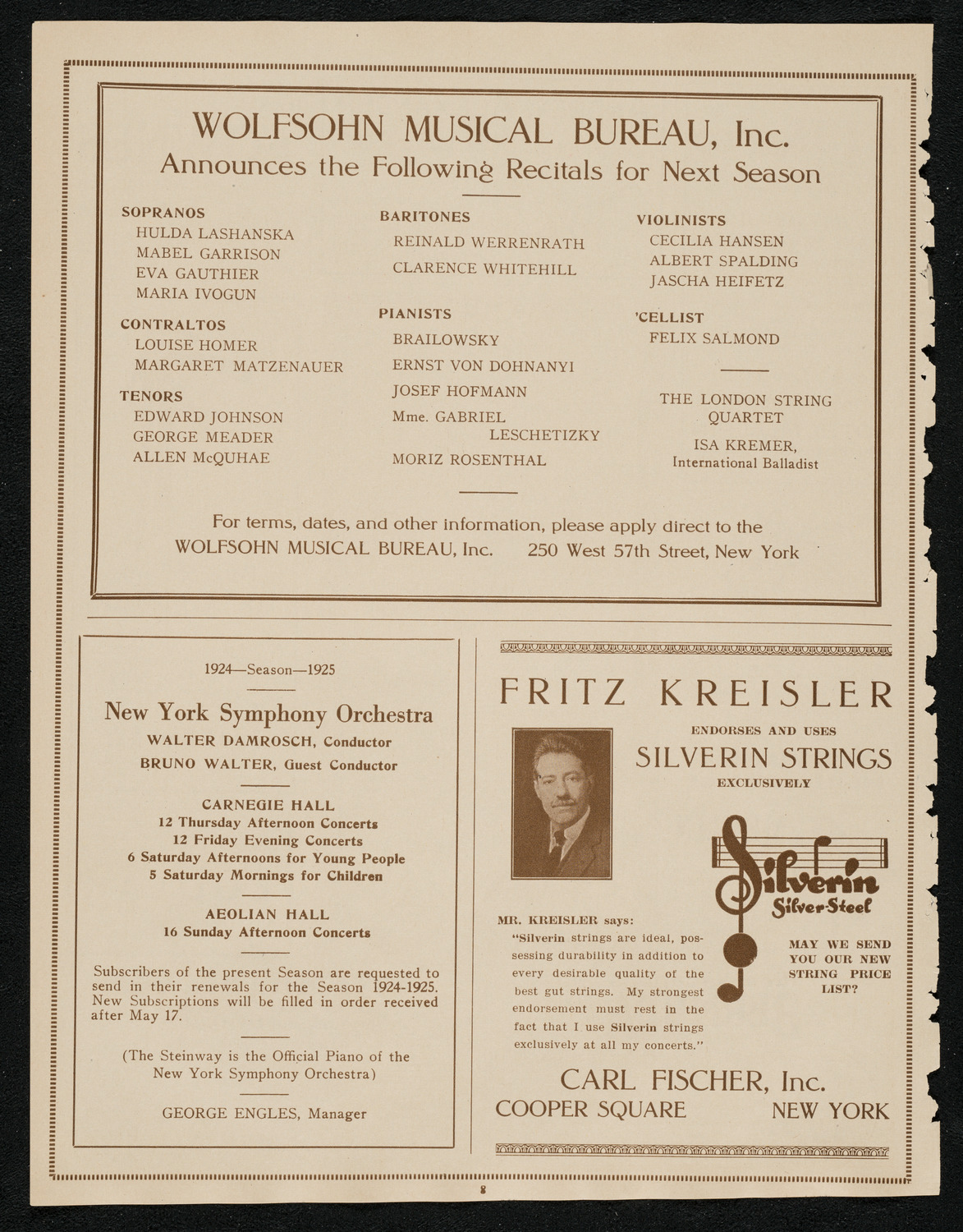 Graduation: New York College of Dentistry, June 12, 1924, program page 8