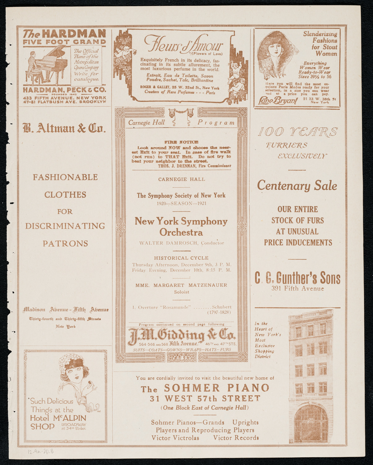 New York Symphony Orchestra, December 9, 1920, program page 5