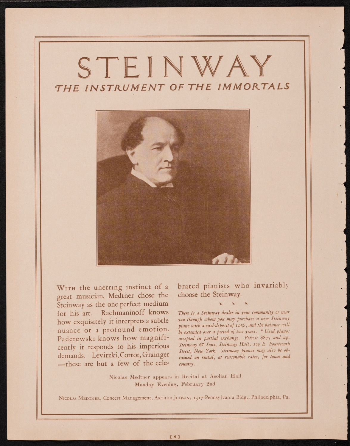 New York Philharmonic, January 17, 1925, program page 4