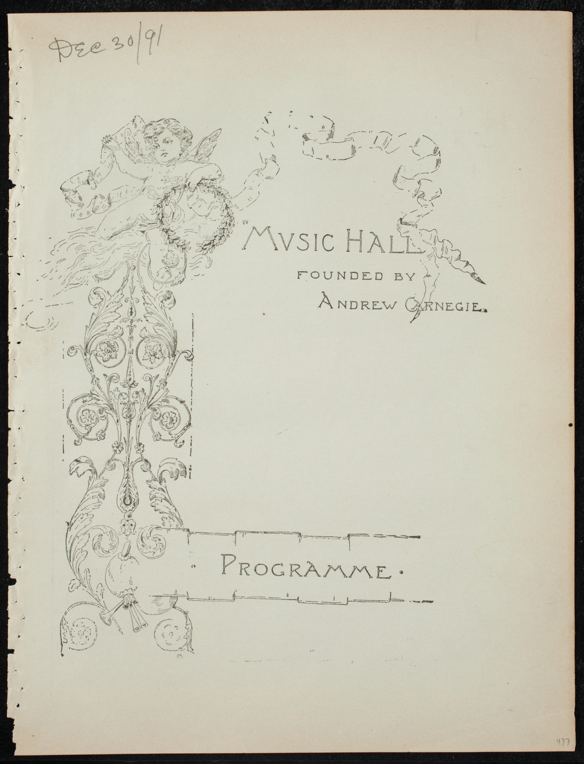 Oratorio Society of New York, December 30, 1891, program page 1