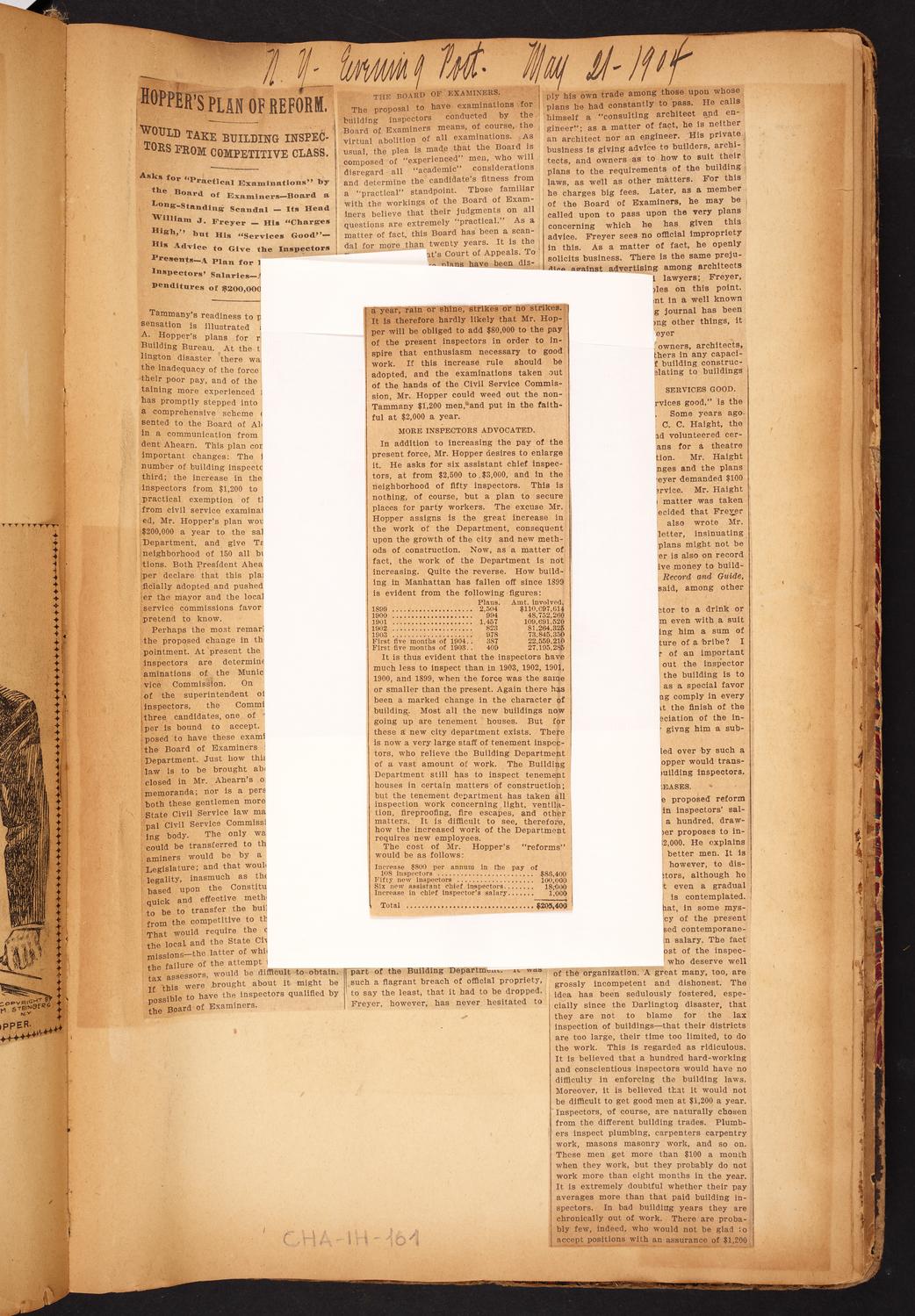 Isaac Hopper Scrapbook, page 161 (extension): 1904