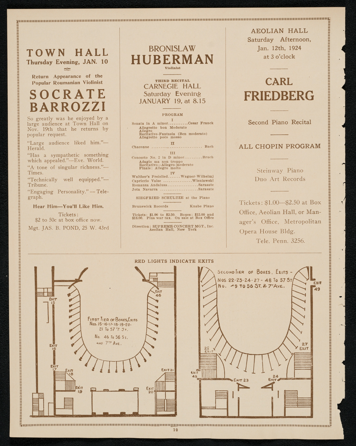 Benefit: Music and Art Lovers' Club, January 8, 1924, program page 10