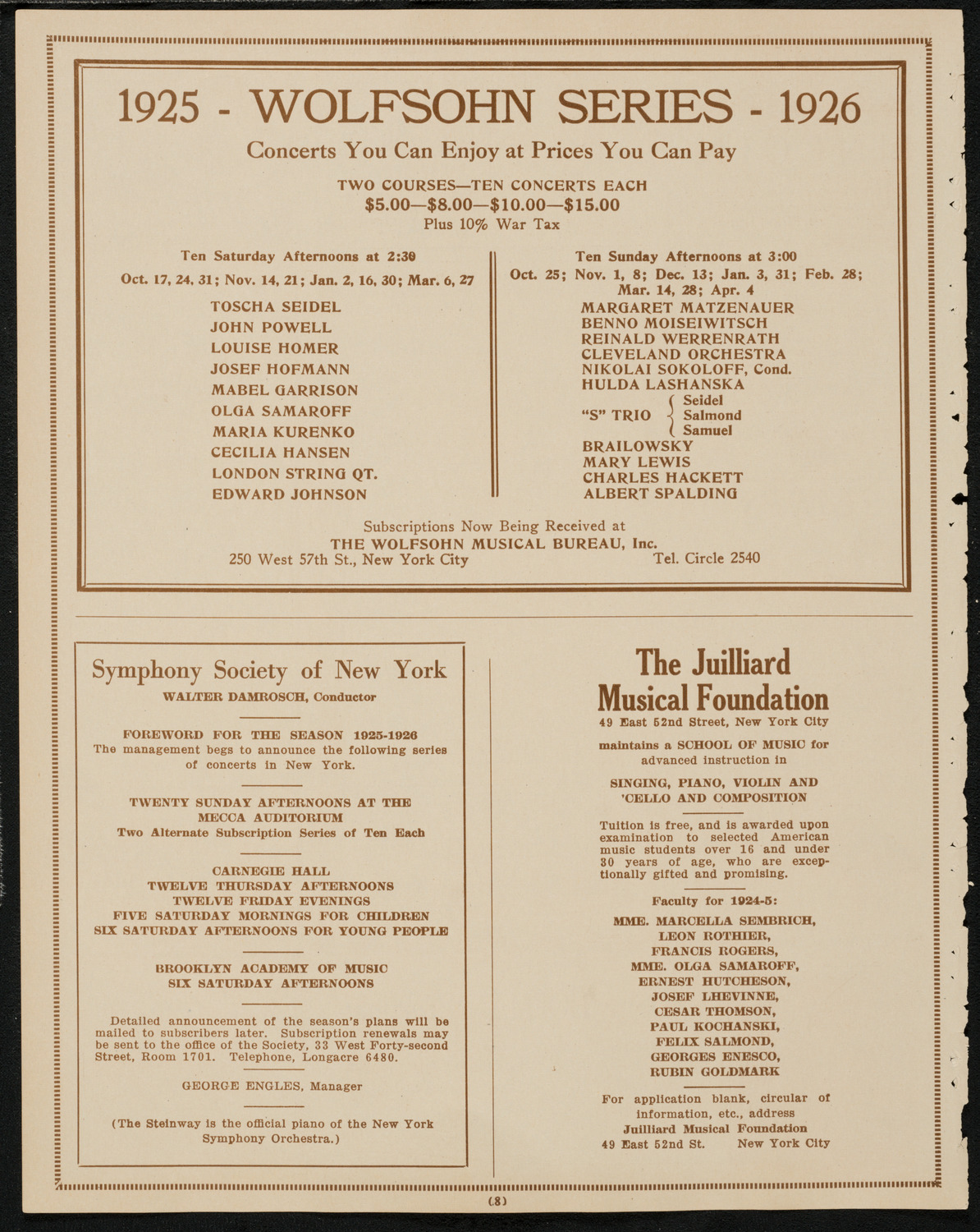 Ocean Players: The Ocean Frolic of '25, April 24, 1925, program page 8