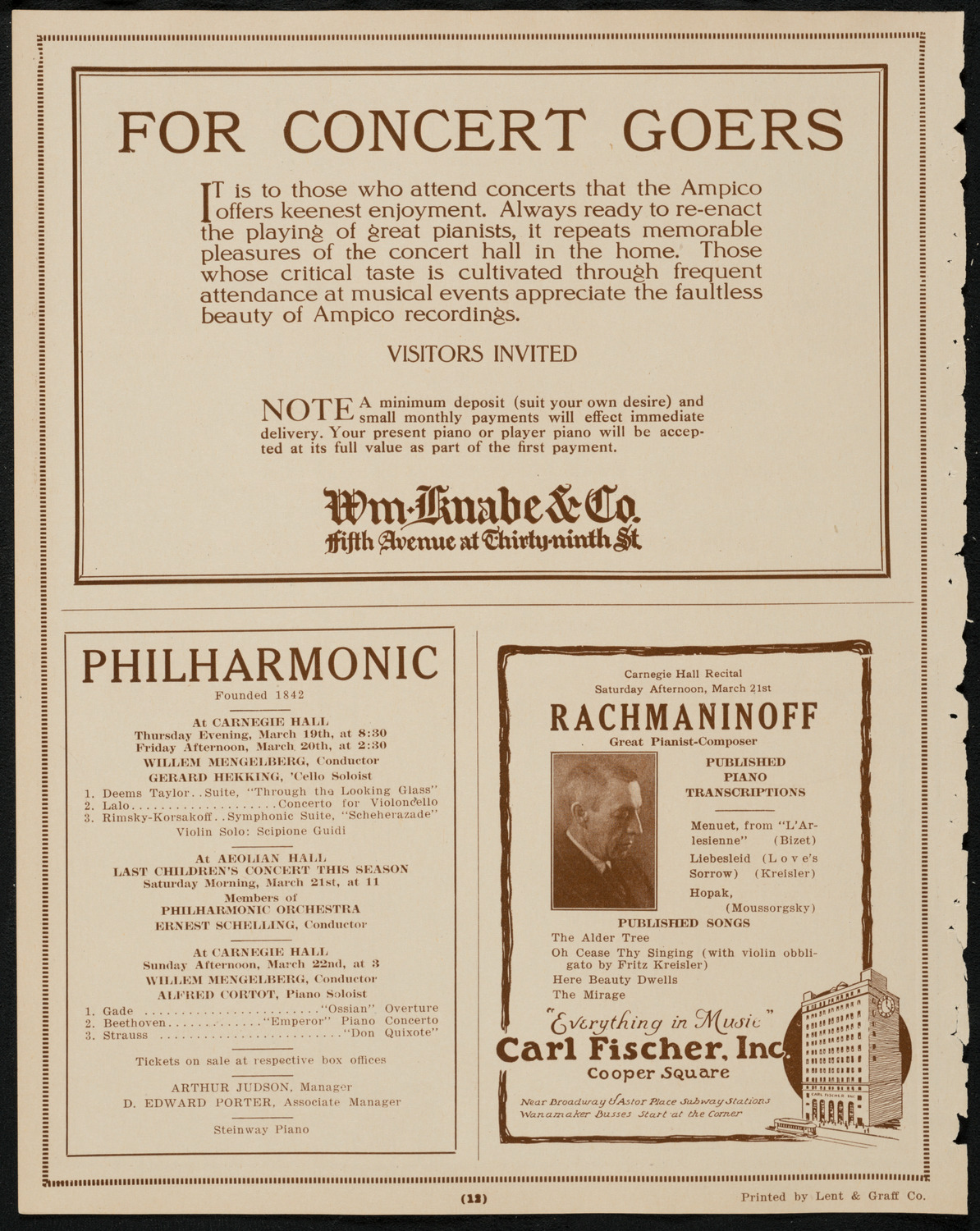 New York Philharmonic Students' Concert, March 18, 1925, program page 12