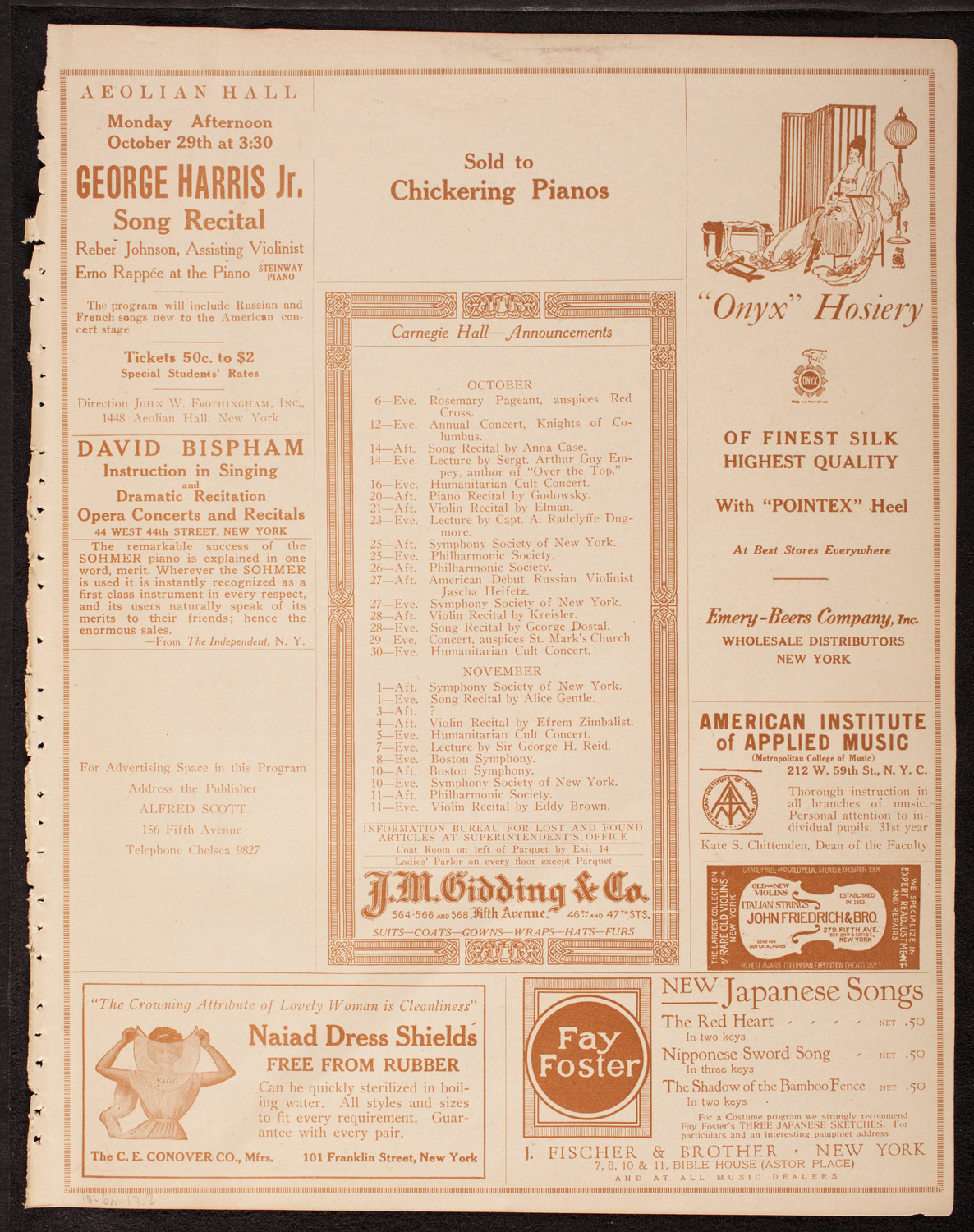 U.S. Navy Band from Great Lakes, Illinois, October 6, 1917, program page 3