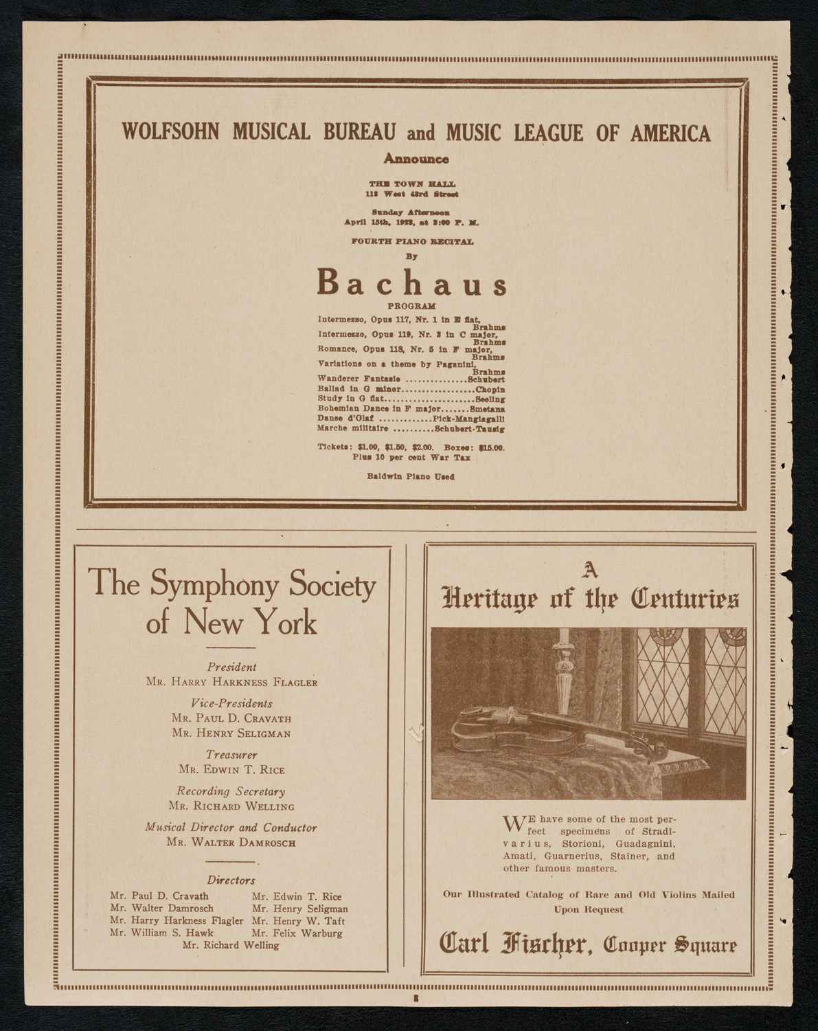 Children's Classes of the Chalif Russian School of Dancing, April 14, 1923, program page 8