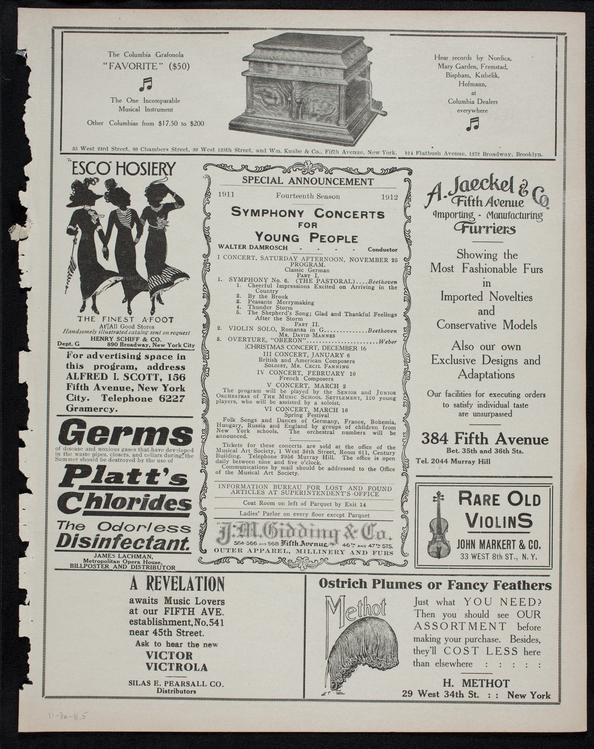 Johanna Gadski, Soprano, November 7, 1911, program page 9