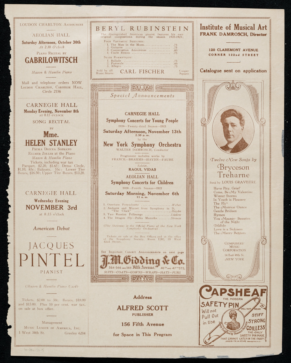 Michel Gusikoff, Violin, October 25, 1920, program page 9