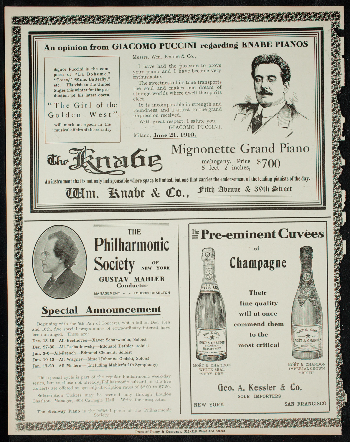 Russian Symphony Society of New York, December 1, 1910, program page 12