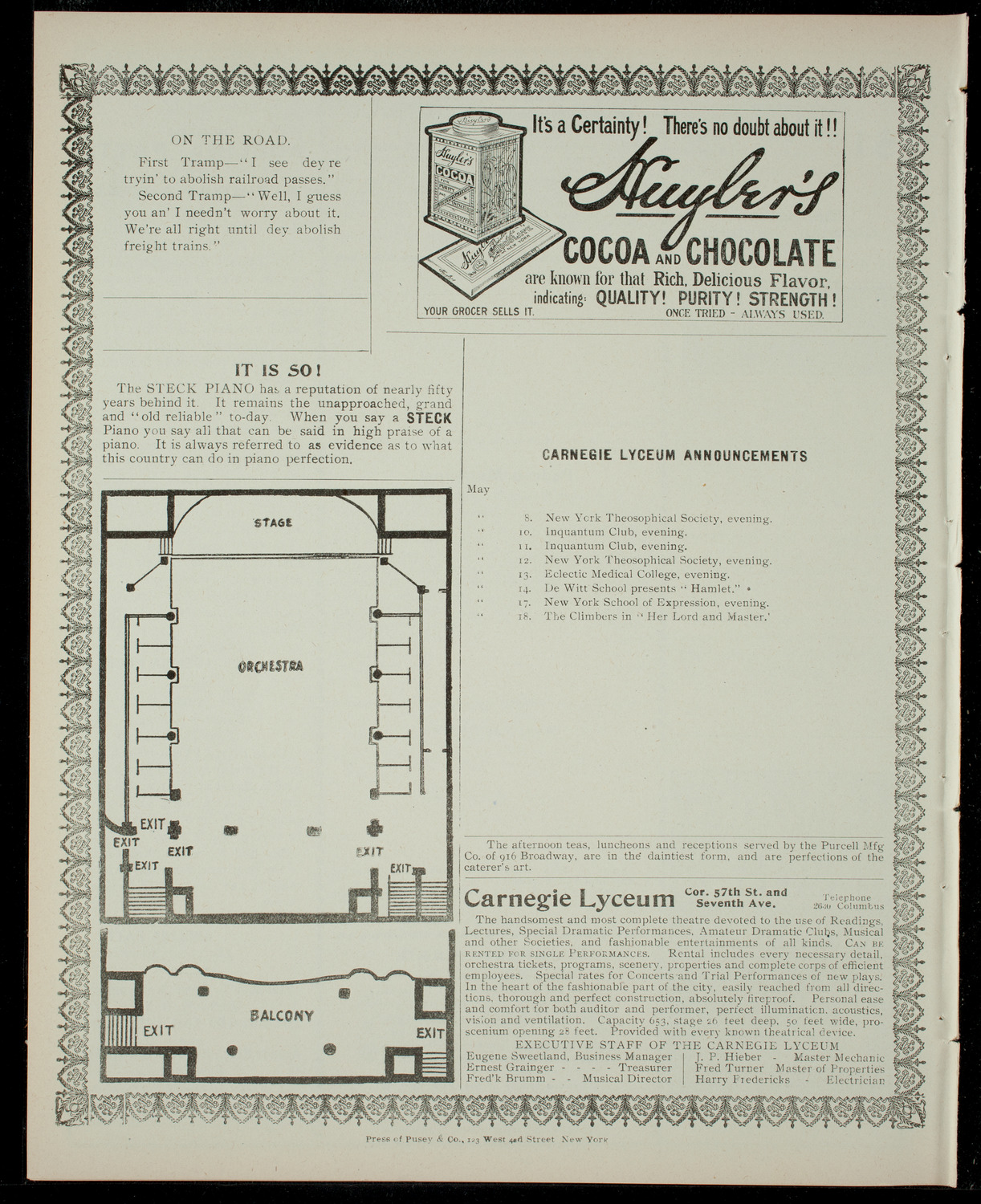 Latin American Association Funcion Inaugural, May 7, 1904, program page 4