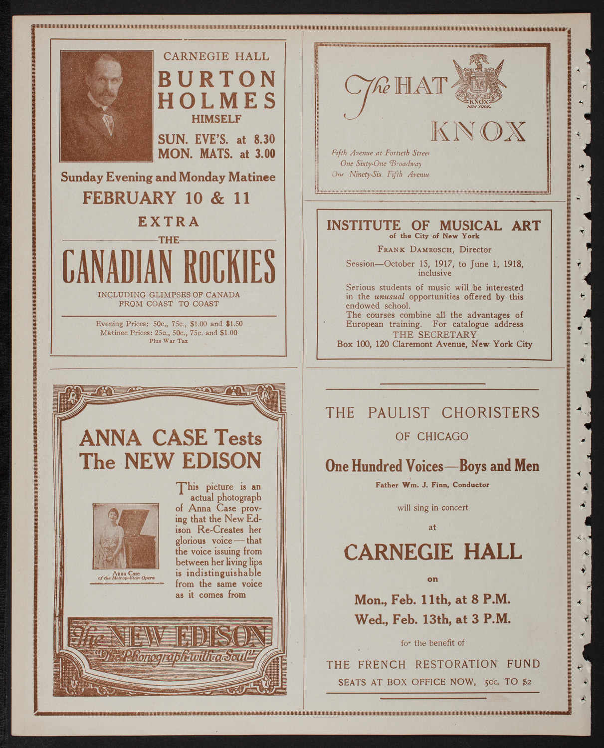 Mendelssohn Glee Club, February 5, 1918, program page 2