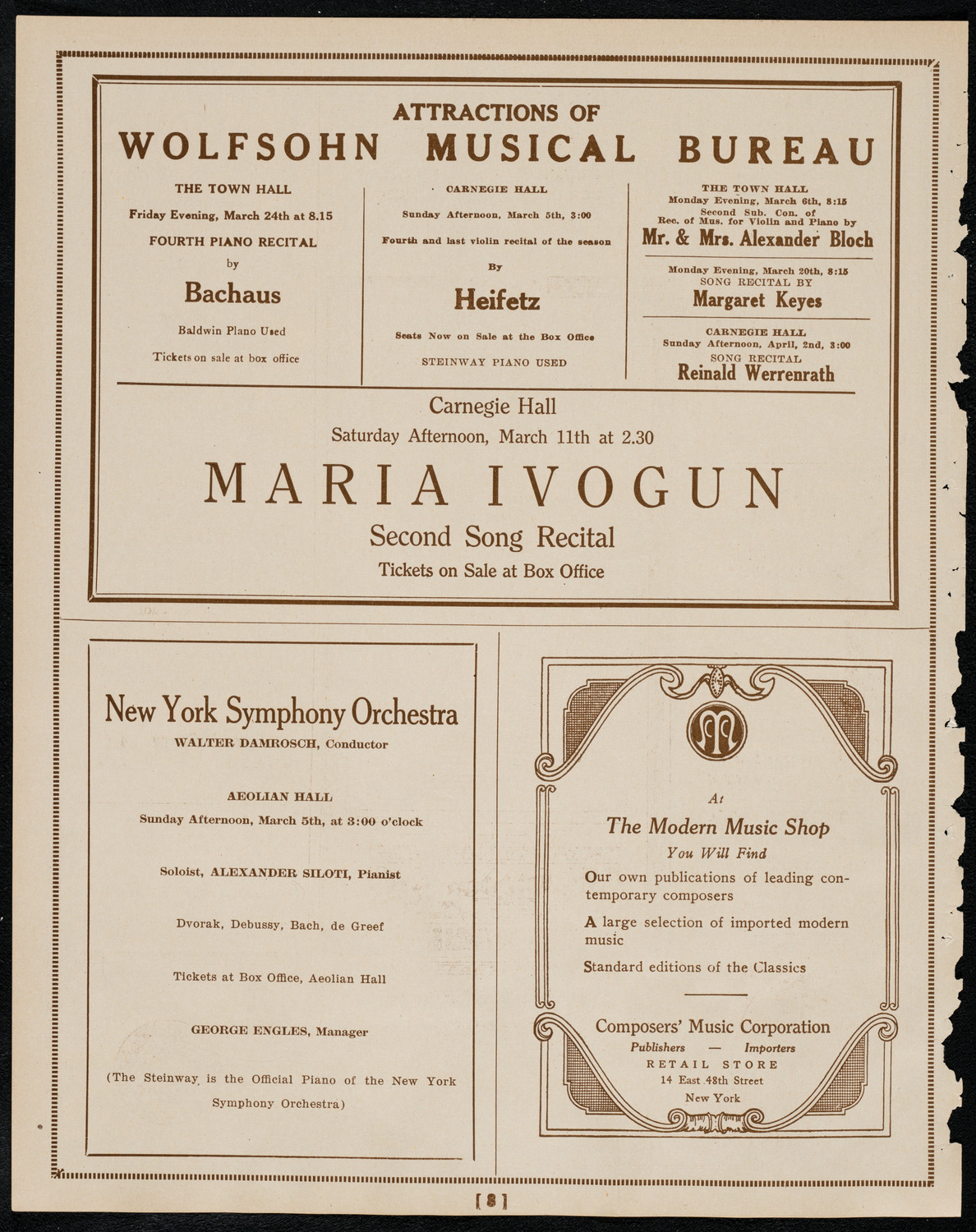 Symphony Concert for Young People, March 4, 1922, program page 8
