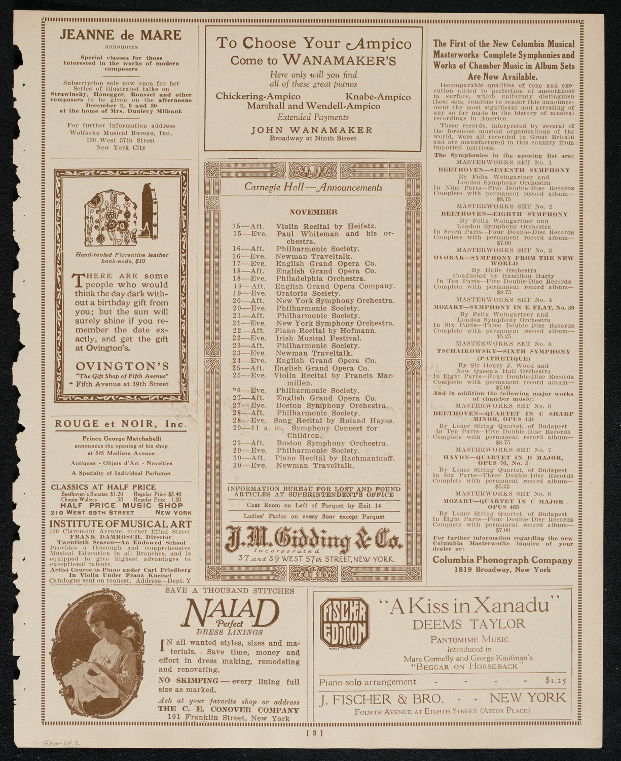 Symphony Concert for Young People, November 15, 1924, program page 3