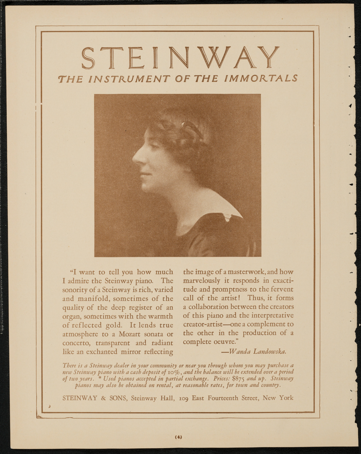 Mischa Elman, Violin, April 26, 1925, program page 4