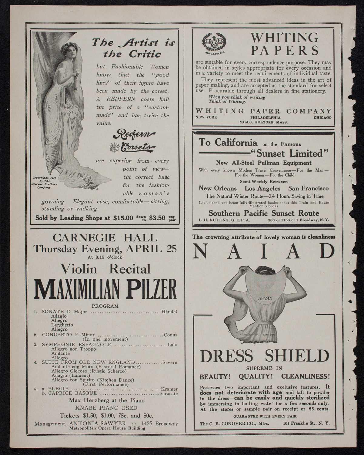 Johanna Gadski, Soprano, with the Arion Society, Liederkranz, and Volpe Symphony Society, March 24, 1912, program page 2