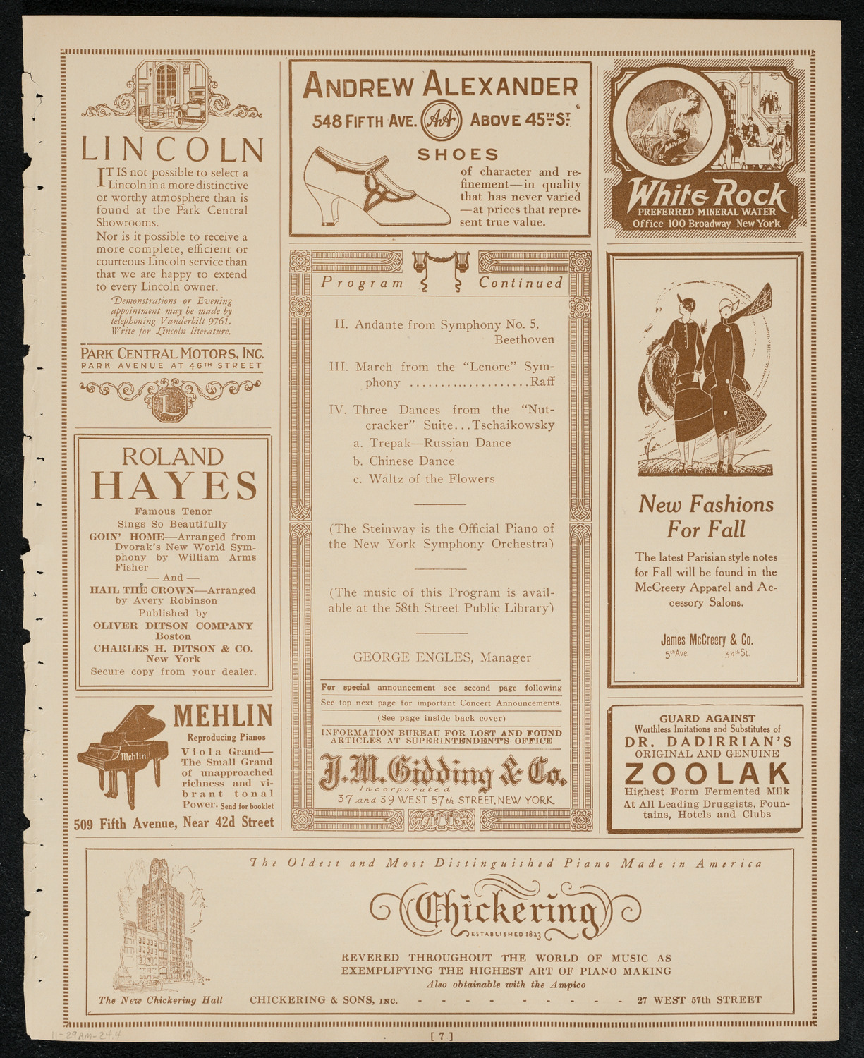 Symphony Concert for Young People, November 29, 1924, program page 7