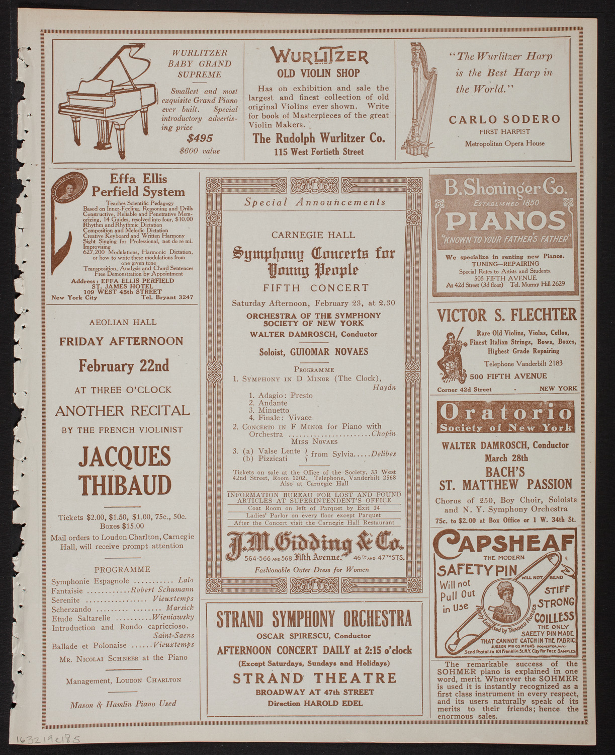 Meeting: The Humanitarian Cult, February 19, 1918, program page 9