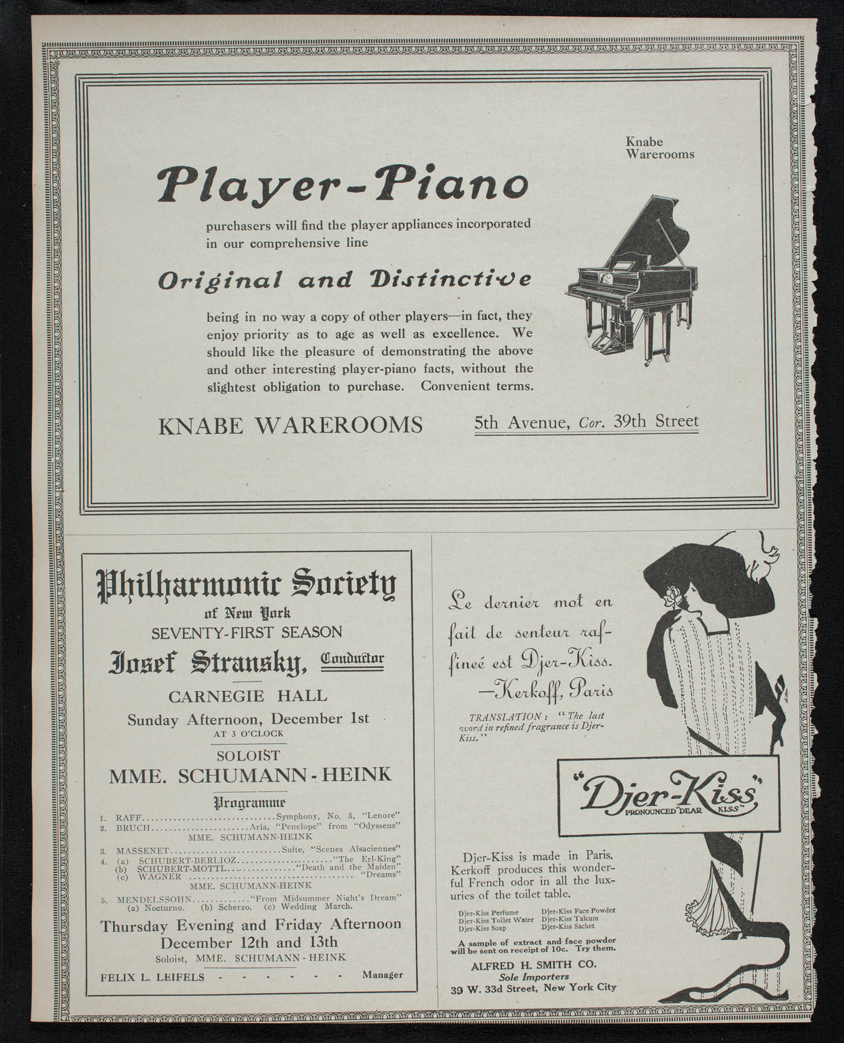 New York Philharmonic, November 28, 1912, program page 12