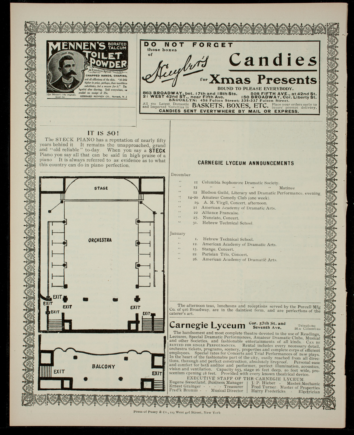 Columbia Sophomore Show, 1903, December 10, 1903, program page 4