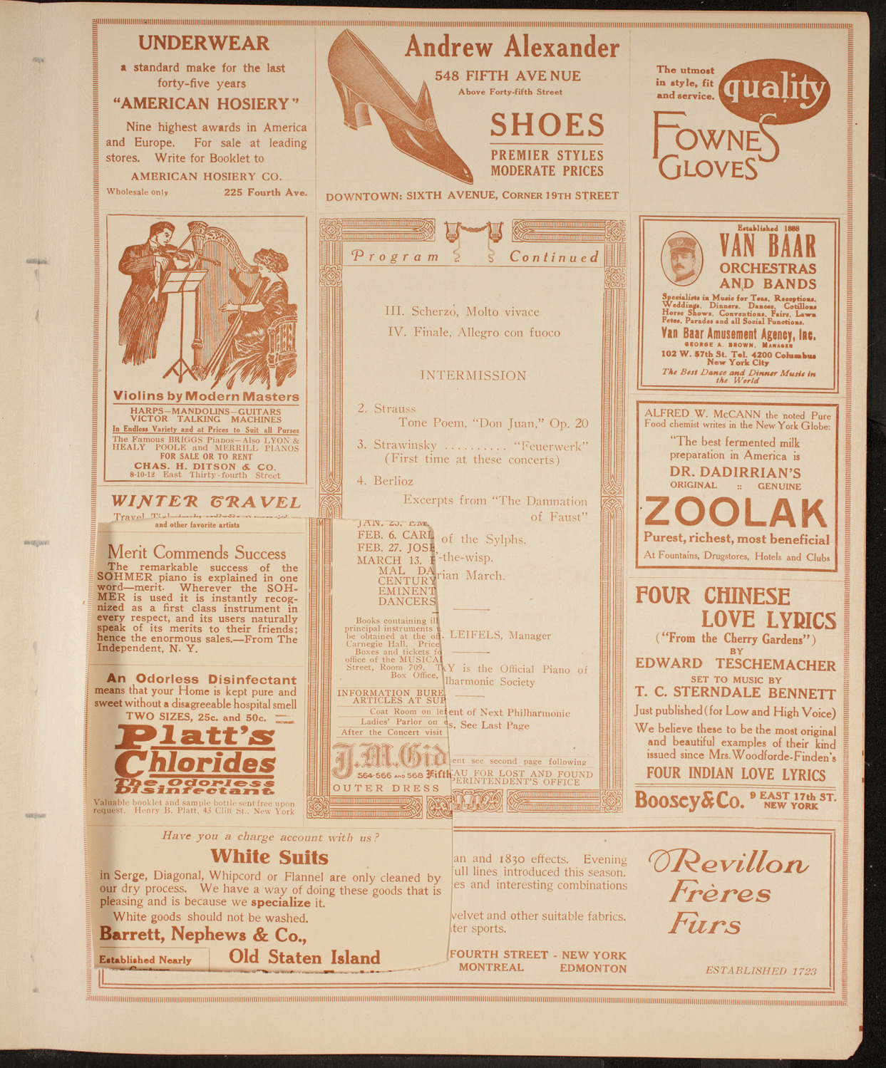 New York Philharmonic, October 29, 1914, program page 7