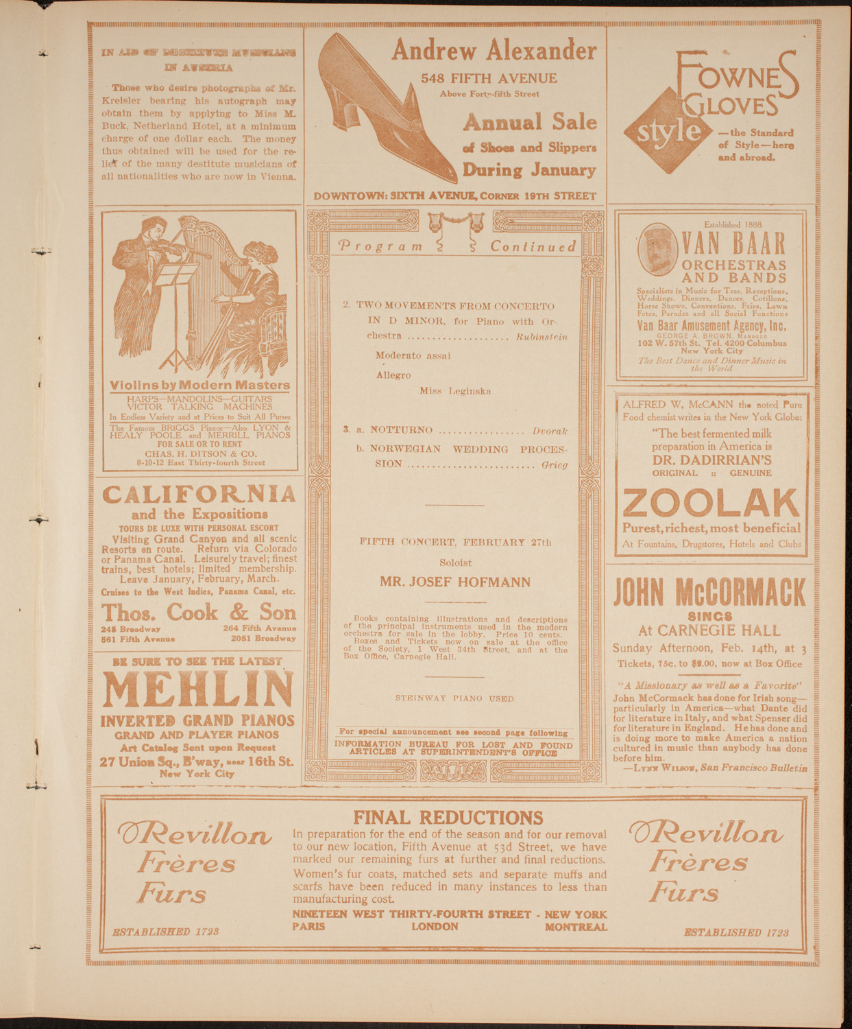 Symphony Concert for Young People, February 6, 1915, program page 7